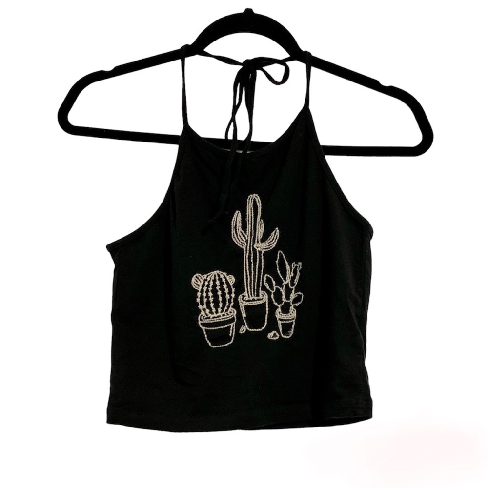 🌵 Brandy Melville cacti embroidered halter top🌵
